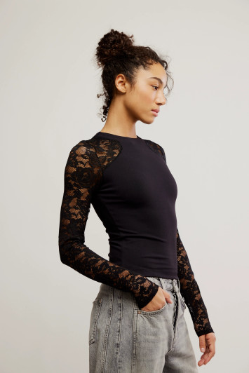 Free People No Excuses Long Sleeve Black