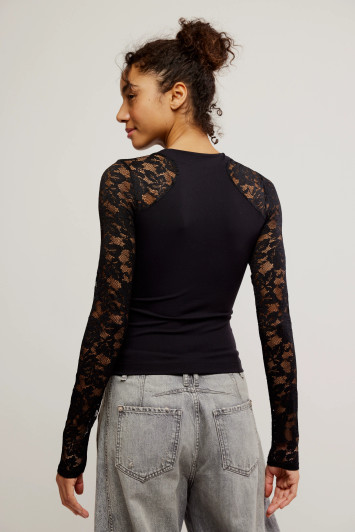 Free People No Excuses Long Sleeve Black