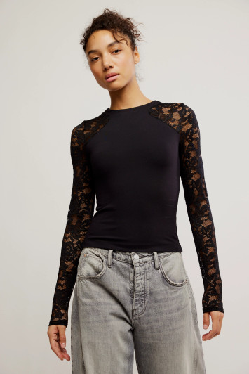 Free People No Excuses Long Sleeve Black