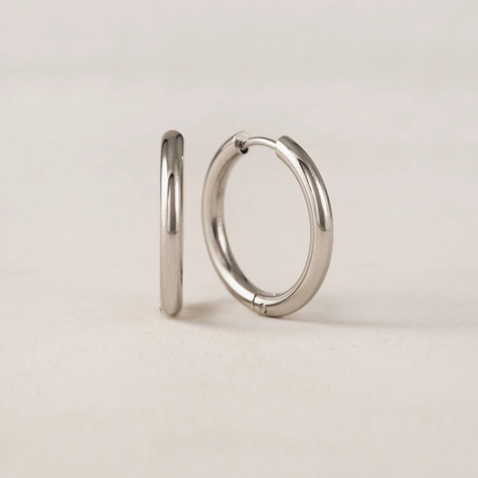 Lover's Tempo 20mm Tube Hoops Silver