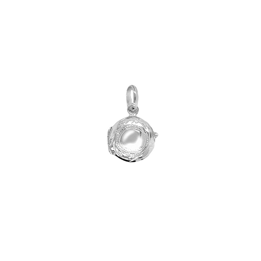 House of Jewellery Small Round Engraved Locket Silver