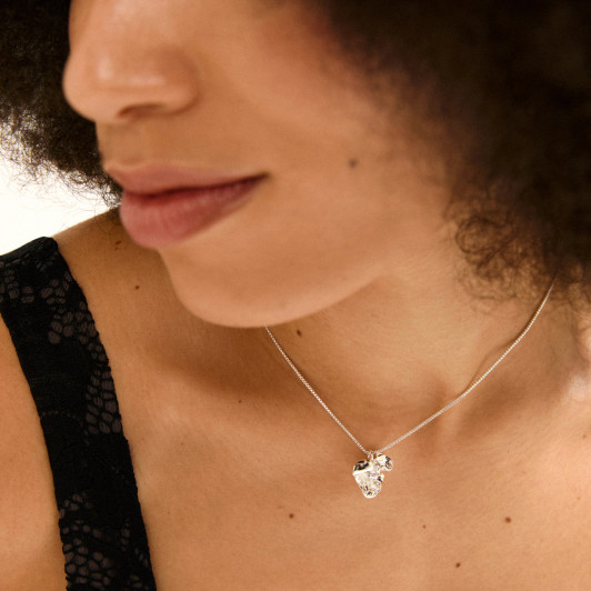 Pilgrim Luis Abstract Flower Necklace Silver Plated
