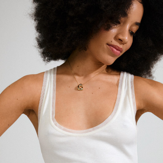Pilgrim Free Form Necklace Gold Plated