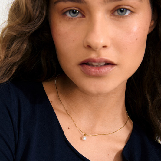 Pilgrim Hadley Freshwater Pearl Necklace Gold Plated