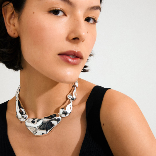 Pilgrim Free Chunky Statement Necklace Silver Plated