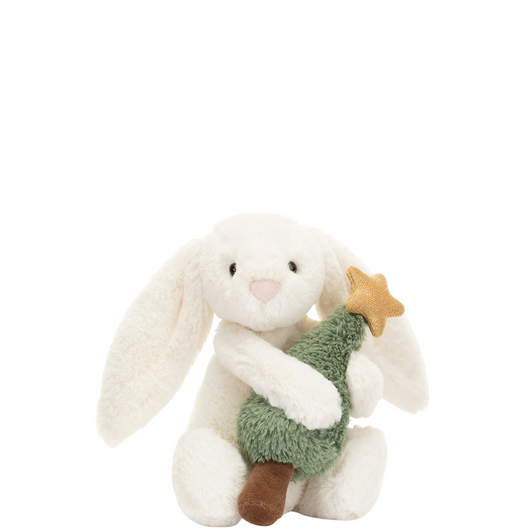 JellyCat Bashful Bunny With Christmas Tree