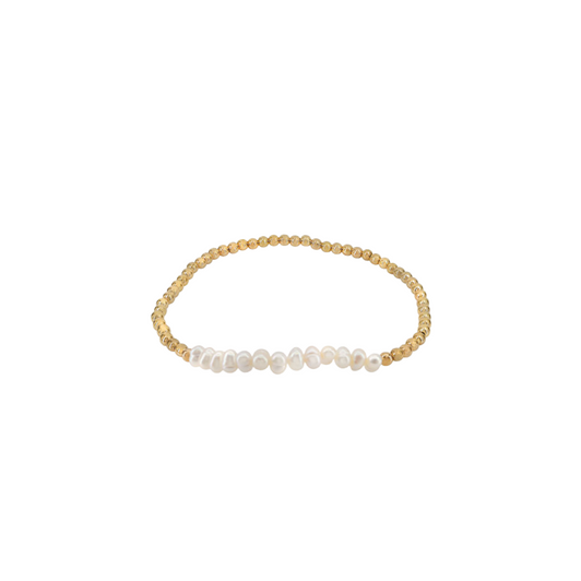 Bamiyan 14KT Gold Filled 3mm Ball Bead Freshwater Pearl Bracelet