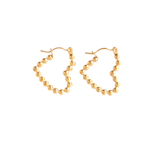 wellDunn Belle Heart Hoops Gold