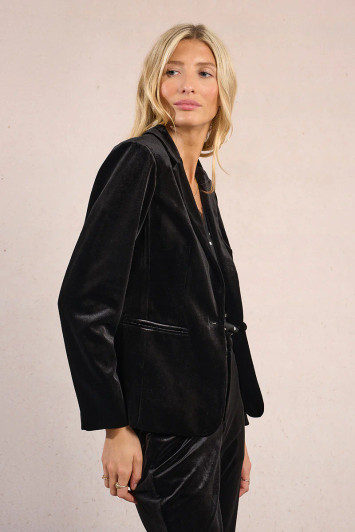 Molly Bracken Velvet Blazer Black