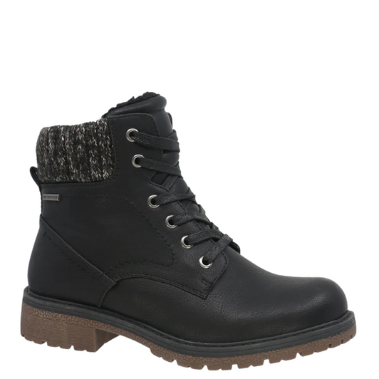 Taxi Dakota-01 Knit Cuff Waterproof Boots Black