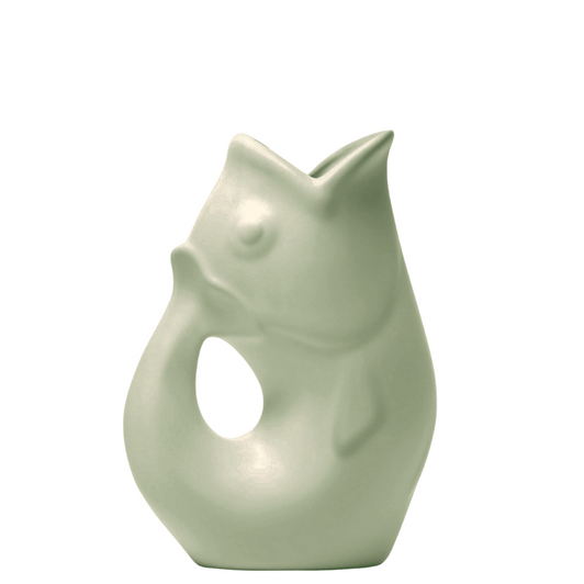 Gurgle Pot Fish Shaped Pitcher Medium Matte Sage