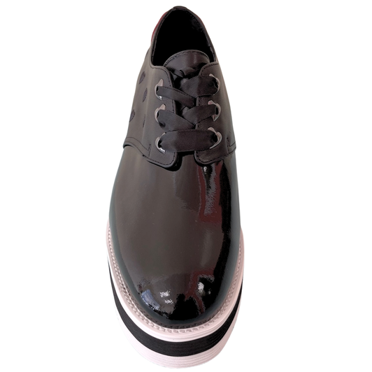 Minx Grace Platform Heart Shoes Black