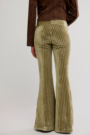 Free People Start Me Up Flare Pants Mosstone