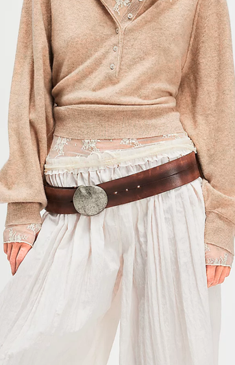 Free People We The Free Norfolk Leather Hip Belt Espresso