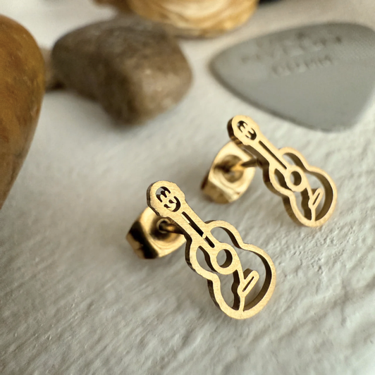 Pika & Bear Woody Guitar Studs Gold