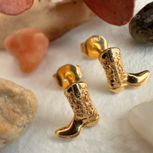 Pika & Bear Dolly Cowboy Boot Studs Gold