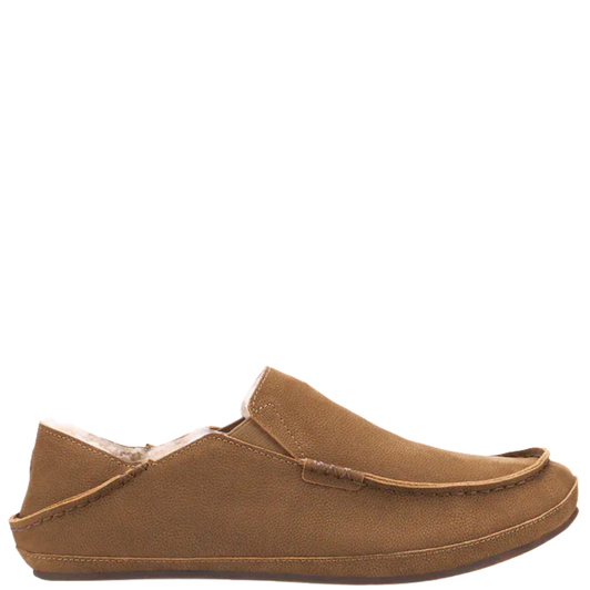 OluKai Moloa Men’s Premium Leather Slippers Kona Coffee