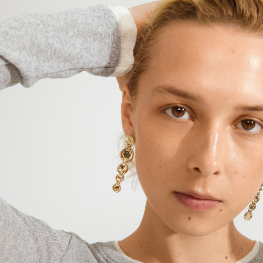 Pilgrim Sparkle Long Earrings Gold Plated