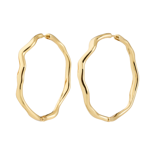 Pilgrim Larkin Large Wavy Hoops Gold Plated