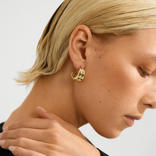 Pilgrim Miko Double Hoops Gold Plated