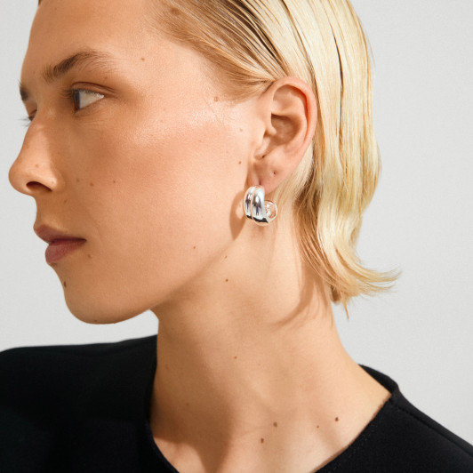 Pilgrim Miko Double Hoops Silver Plated