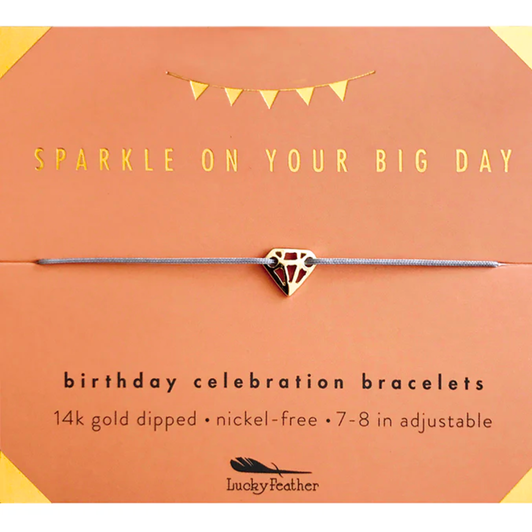Lucky Feather Sparkle Birthday Bracelet