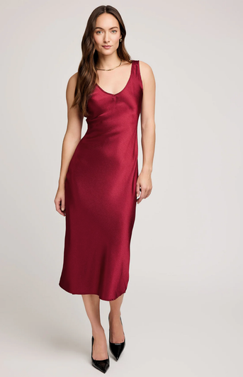 Gentle Fawn Astra Satin Dress Crimson