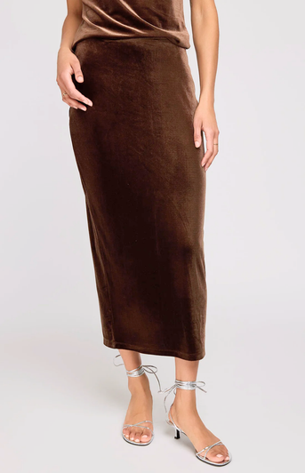 Gentle Fawn Dahlia Velvet Skirt Ganache