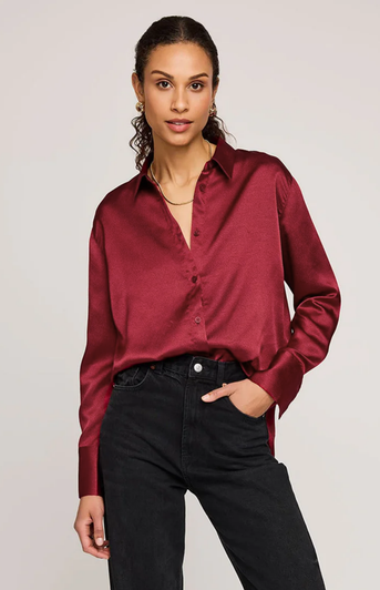 Gentle Fawn Simone Button Down Blouse Crimson