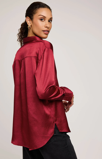 Gentle Fawn Simone Button Down Blouse Crimson