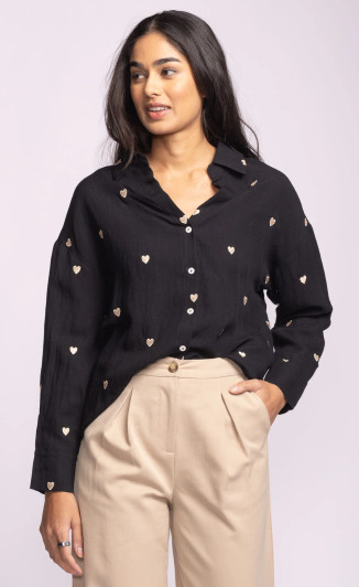 Pink Martini Spezia Heart Top Black