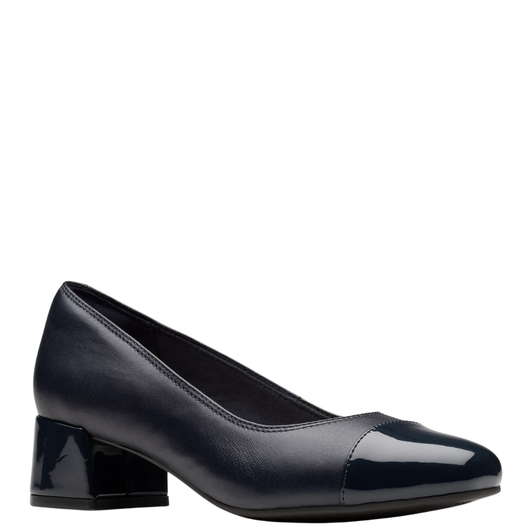 Clarks Iridessa May Block Heels Navy Leather