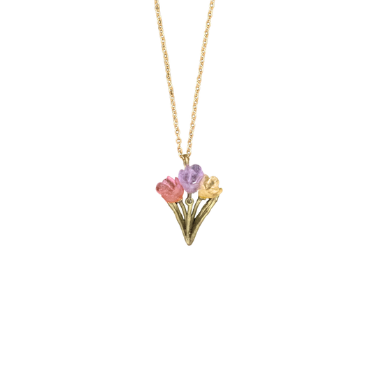 Michael Michaud Tulip Three Flower Necklace