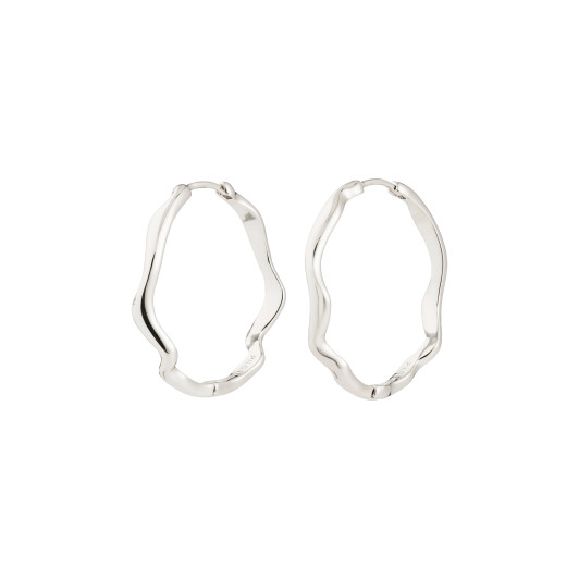Pilgrim Larkin Wavy Hoops Silver Plated