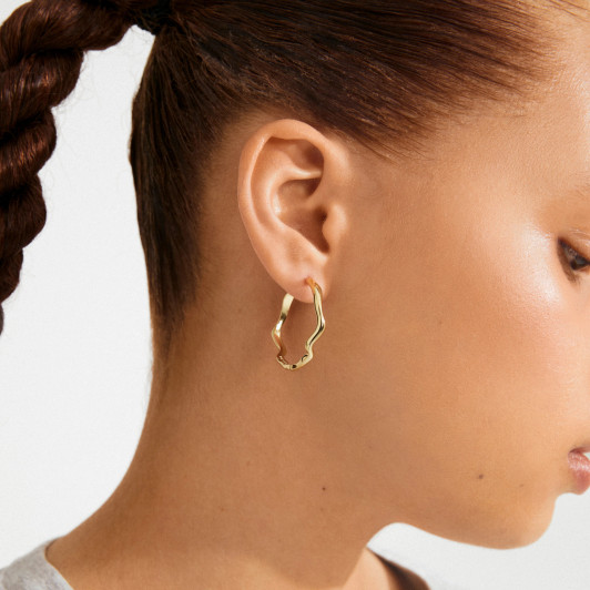 Pilgrim Larkin Wavy Hoops Gold Plated