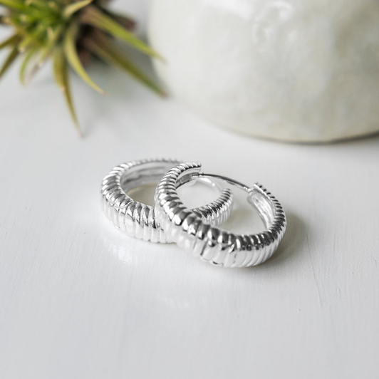 Glee Silver Plated Chasm Hoops