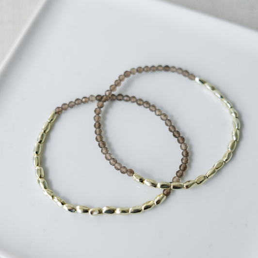 Glee Gold Plated Kindred bracelet Smokey Quartz