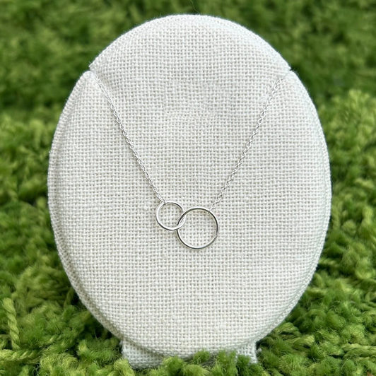Tashi Silver Small Double Circle Necklace