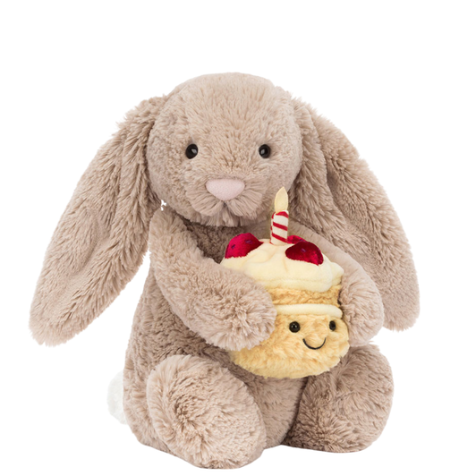 JellyCat Bashful Beige Bunny Birthday