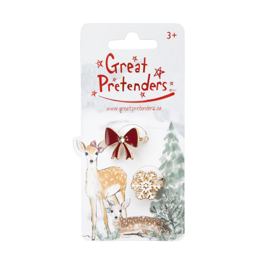 Great Pretenders Holiday Bow & Snowflake Ring Set