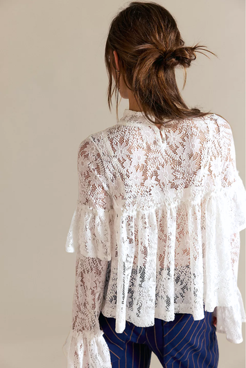 Free People Lilabeth Lace Top Clean Ivory