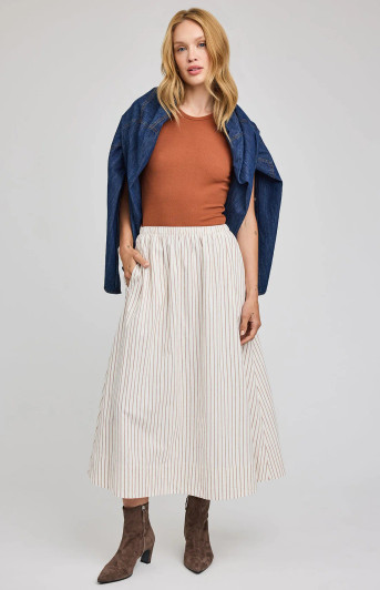 Gentle Fawn Wilhelmina Midi Skirt Cream Stripe
