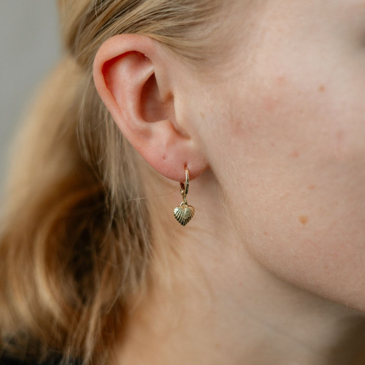 Glee Gold Plated Costal Love Heart Hoops