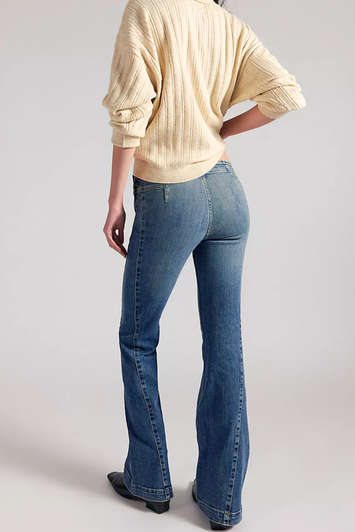 Free People Alamo Low Rise Flare Jeans Stonehenge