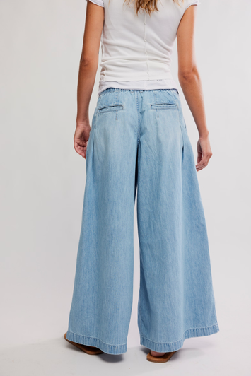 Free People Scout Wide Leg Pants California Blue