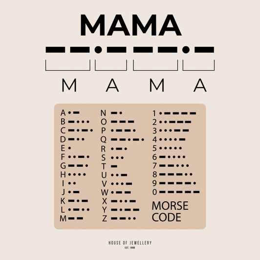 House of Jewellery Mama Morse Code Necklace Gold Vermeil