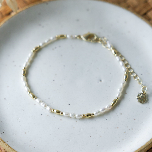 Glee Gold Plated Celia Bracelet Pearl