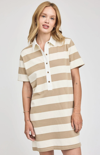 Gentle Fawn Colbie Dress Khaki Stripe