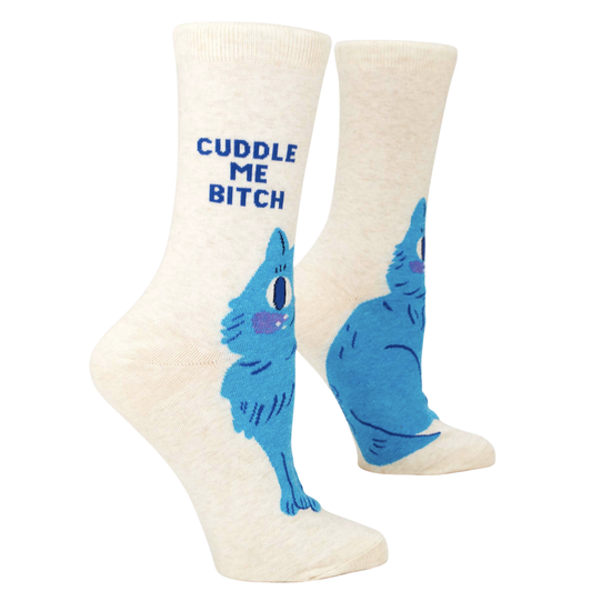 Blue Q Cuddle Me B*tch Crew Socks 