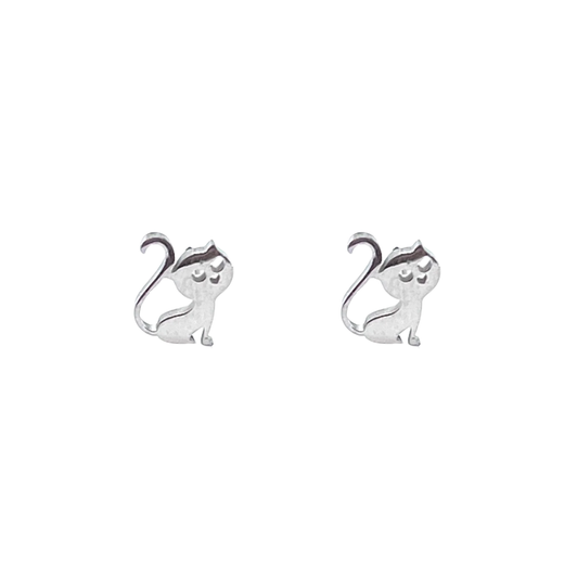 Royce & Oak Cat Studs Silver